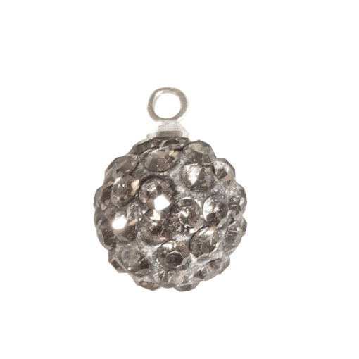 Shamballa Bead, Ø 10mm in anthrazit zur Schmuckherstellung