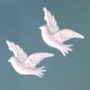 Wachsmotiv Tauben in weiß, zum Dekorieren
