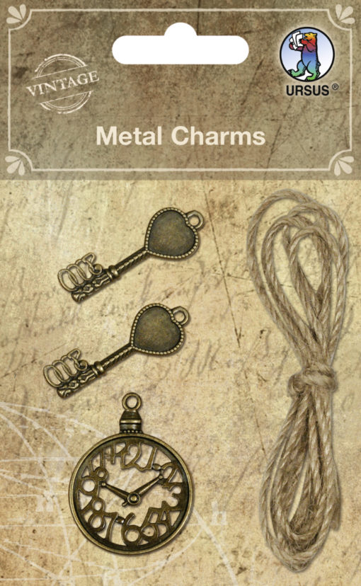 Ursus Vintage Metall Charms für Scrapbooking