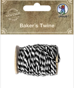 Baker's Twine, Bäckergarn zum Basteln und Gestalten, schwarz-weiß