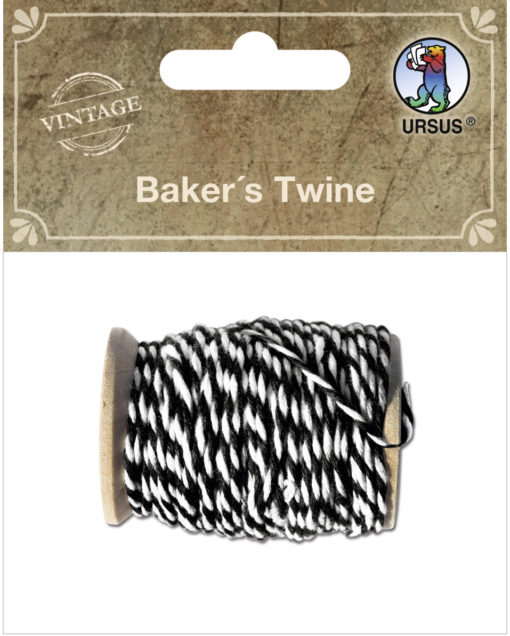 Baker's Twine, Bäckergarn zum Basteln und Gestalten, schwarz-weiß