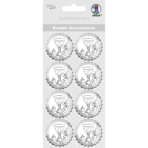 Sticker Charity Kelch silber, zur Anlassgestaltung