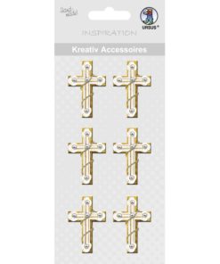 Kreativ Accessoires Kreuz in gold/weiß, zur Anlassgestaltung