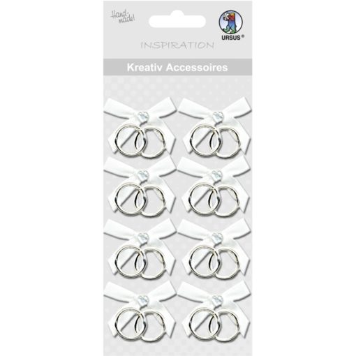 Kreativ-Accessoires, Motiv 204, Hochzeitsringe mit Schleife