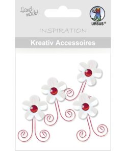 Kreativ-Accessoires Blümchen rot/weiß, zum Dekorieren