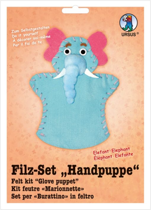 Ursus Filz-Handpuppe Elefant, zum Gestalten