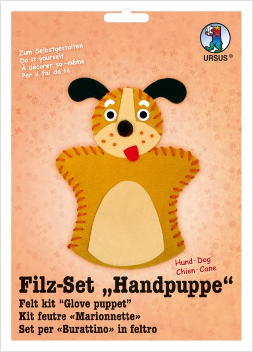 Ursus Filz-Handpuppe Hund, zum Gestalten