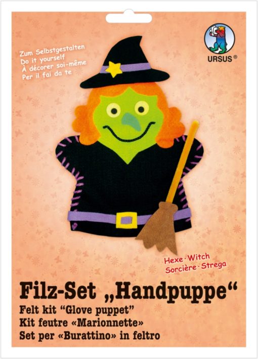 Ursus Filz-Handpuppe Hexe, zum Gestalten