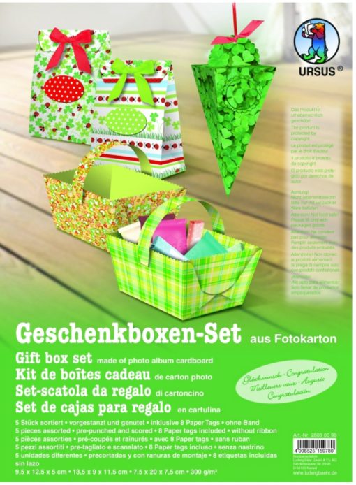 Ursus Geschenkboxen-Set aus Fotokarton