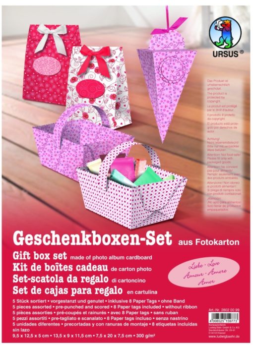 Ursus Geschenkboxen-Set aus Fotokarton