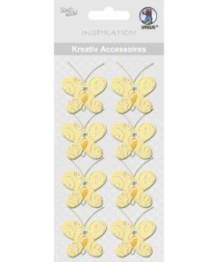Kreativ-Accessoires Schmetterlinge in gelb, zum Dekorieren
