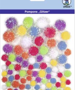 Ursus Glitzer-Pompons, Motiv 02, zum Basteln