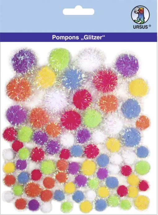 Ursus Glitzer-Pompons, Motiv 02, zum Basteln