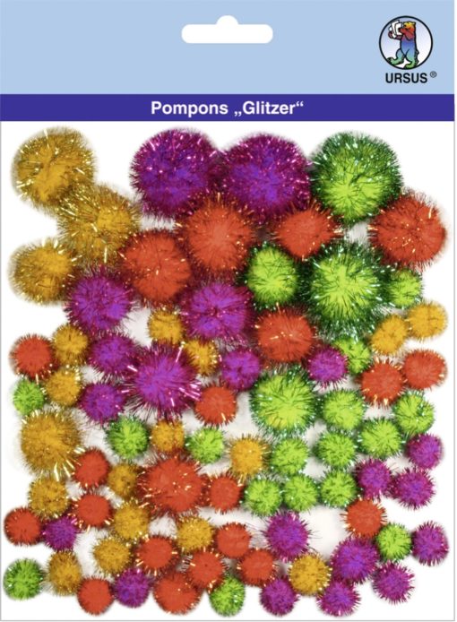 Ursus Glitzer-Pompons, Motiv 05, zum Basteln