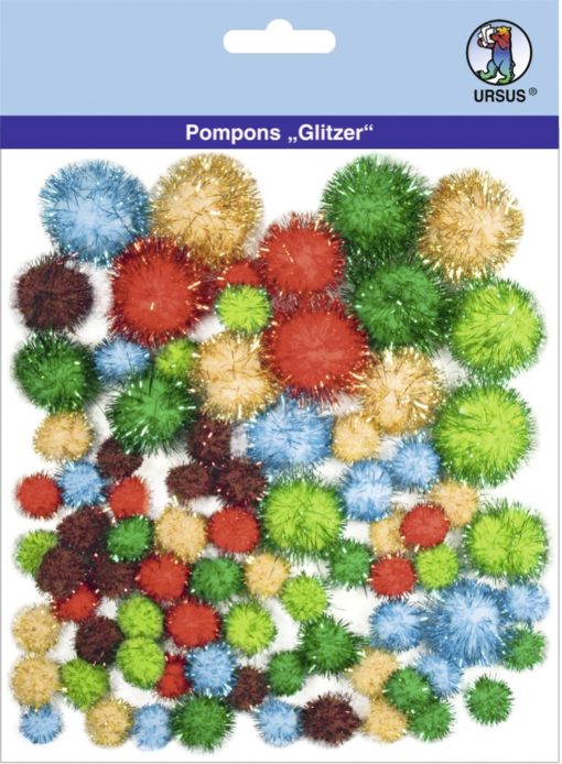 Ursus Glitzer-Pompons, Motiv 06, zum Basteln