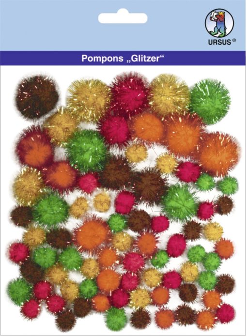 Ursus Glitzer-Pompons, Motiv 07, zum Basteln