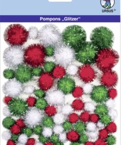 Ursus Glitzer-Pompons, Motiv 09, zum Basteln