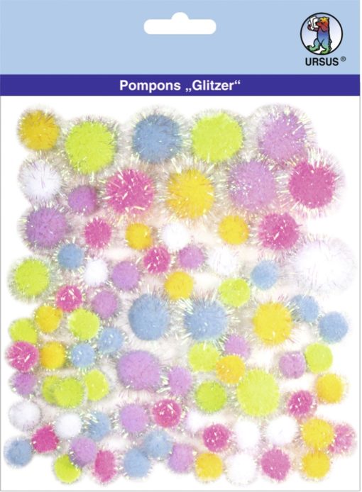 Ursus Glitzer-Pompons, Motiv 01, zum Basteln