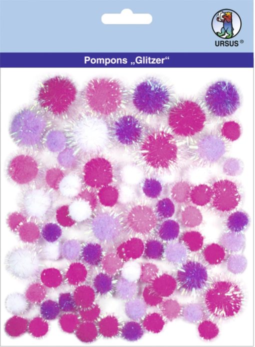 Ursus Glitzer-Pompons, Motiv 03, zum Basteln