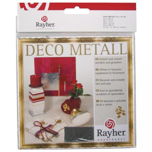 Deco-Metall 14 x 14 cm silber, 5 Blatt