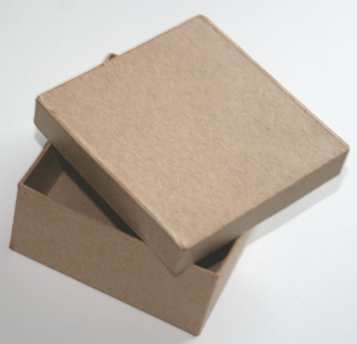 Pappmaché-Box Quadrat, 12,5x12,5x4 cm