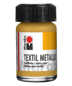 Marabu Textil metallic, deckende Stoffmalfarbe, 15ml metallic gold