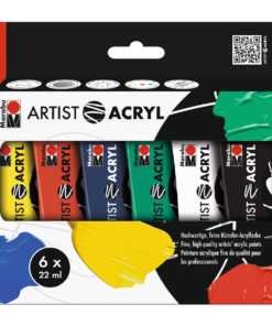 Marabu Artist, Set mit 6 Farben, Acrylfarbe zum Malen