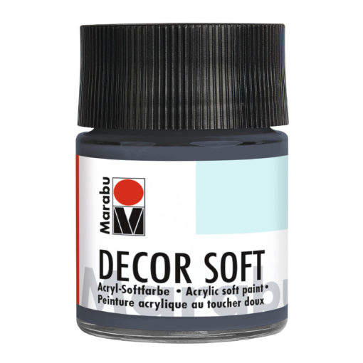 Marabu Decor Soft Acrylfarbe, Dunkelgrau, 50 ml