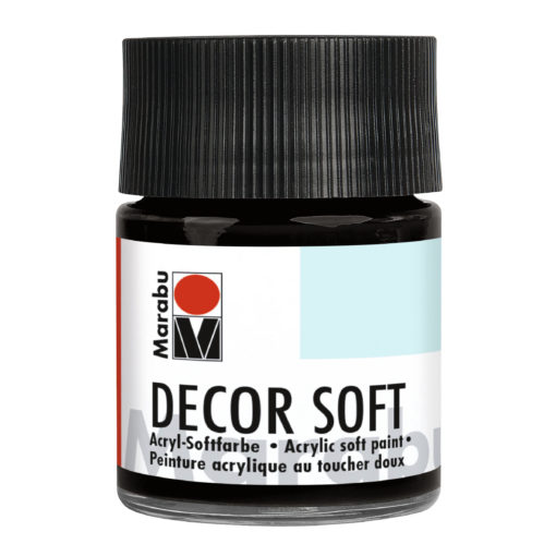 Marabu Decor Soft Acrylfarbe, Schwarz, 50 ml