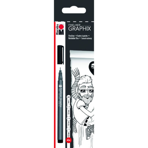 Marabu Fineliner Graphix-Set, 4 Stifte