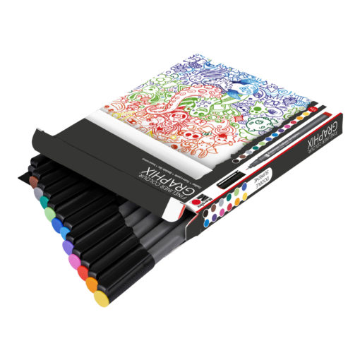 Marabu Fineliner Colour Graphix-Set, 12 Stifte