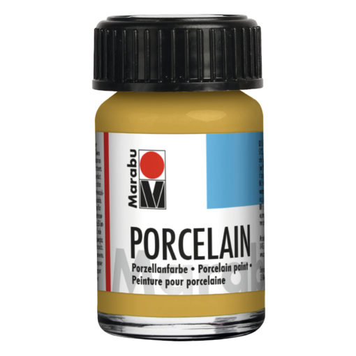 Marabu Porcelain, Porzellanmalfarbe, Metallic-Gold, 15 ml Glas