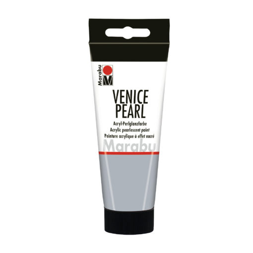 Marabu Acrylfarbe mit Perlglanzeffekt, Venice Pearl, Perlmutt-Grau