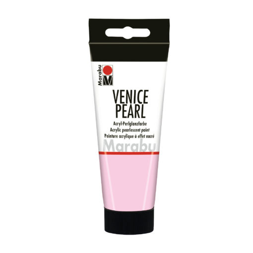 Marabu Acrylfarbe mit Perlglanzeffekt, Venice Pearl, Perlmutt-Rosa
