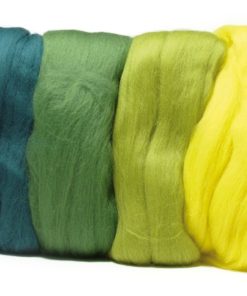 Merino Kammzugwolle grün Mix, zum Filzen