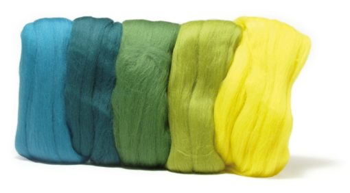 Merino Kammzugwolle grün Mix, zum Filzen