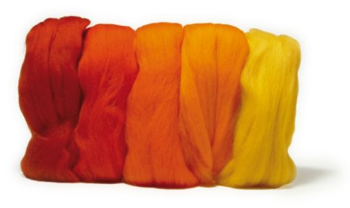 Merino Kammzugwolle, rot Mix, zum Filzen