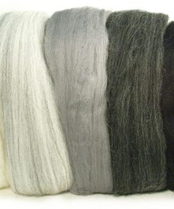 Merino Kammzugwolle, schwarz-weiß Mix, zum Filzen
