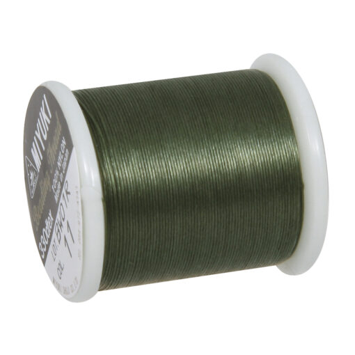 Rayher Aufreihgarn für Delica-Rocailles, olive, 0,27mm Ø