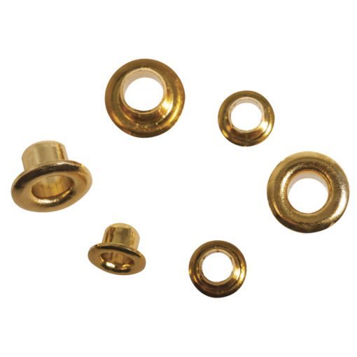 Rayher Easy Eyelets rund, gold, 4+8mm, 75 Stück