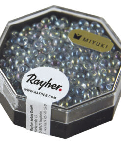 Miyuki Drop Perlen, transparent Regenbogen, Mondstein