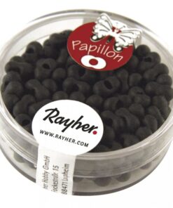 Papillon-Rocailles matt schwarz, 3,2x6,5mm