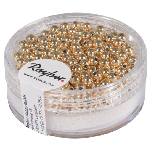 Goldperlen aus Plastik, 3mm in gold