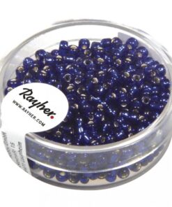 Rocailles mit Silbereinzug 2,6mm Ø, dunkelblau