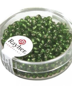 Rocailles mit Silbereinzug 2,6mm Ø, grün