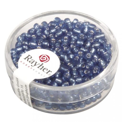 Rocailles mit Silbereinzug 2,6mm Ø, hellblau