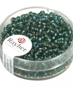 Rocailles mit Silbereinzug 2,6mm Ø, jade
