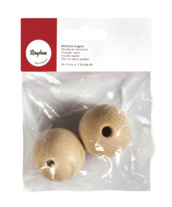 Rohholz-Kugeln,durchgebohrt, 40mm ø