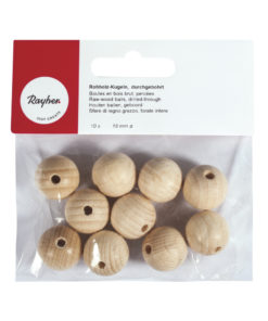 Rohholz-Kugeln, durchgebohrt, 18mm ø