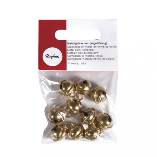 Rollenglöckchen gold 11mm in Verpackung